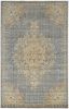 3' X 5' Slate Gray And Orange Wool Medallion Distressed Area Rug