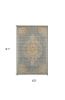 5' X 8' Slate Gray And Orange Wool Medallion Distressed Area Rug