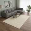 9' X 12' Beige And Ivory Abstract Hand Tufted Area Rug