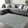 9' X 12' Slate Gray And Ivory Wool Abstract Hand Tufted Area Rug