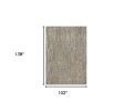 9' X 12' Sand And Gray Wool Abstract Hand Tufted Area Rug