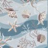 2' X 3' Beige Ivory And Brown Seashell and Coral Hand Tufted Area Rug