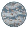 8' Beige Ivory And Brown Seashell and Coral Hand Tufted Round Rug