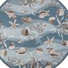 8' Beige Ivory And Brown Seashell and Coral Hand Tufted Round Rug
