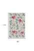8' X 10' Ivory And Pink Flamingo Hand Hooked Area Rug