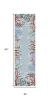 8' Blue Red And Pink Fish and Coral Hand Hooked Runner Rug