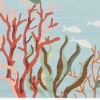 3' X 5' Blue Red And Pink Fish and Coral Hand Hooked Area Rug