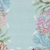 5' X 8' Blue Red And Pink Fish and Coral Hand Tufted Area Rug