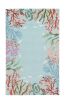 8' X 10' Blue Red And Pink Fish and Coral Hand Tufted Area Rug