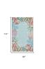 8' X 10' Blue Red And Pink Fish and Coral Hand Tufted Area Rug
