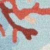 8' X 10' Blue Red And Pink Fish and Coral Hand Tufted Area Rug