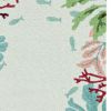 2' X 4' Blue Red And Green Fish and Coral Hand Tufted Area Rug