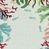 3' X 5' Blue Red And Green Fish and Coral Hand Tufted Area Rug