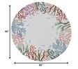 8' Ivory Red And Pink Fish and Coral Hand Hooked Round Rug