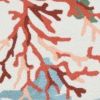 8' X 10' Ivory Red And Pink Fish and Coral Hand Hooked Area Rug