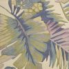 6' Green Pink And Purple Wool Tropical Botanical Hand Tufted Round Rug