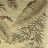 10' Brown Green And Red Wool Tropical Botanical Hand Tufted Runner Rug