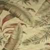 4' X 6' Brown Green And Red Wool Tropical Botanical Hand Tufted Area Rug