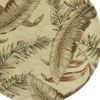 5' Brown Green And Red Wool Tropical Botanical Hand Tufted Round Rug