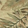 9' X 12' Brown Green And Red Wool Tropical Botanical Hand Tufted Area Rug