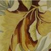 10' Ivory Green And Red Wool Tropical Botanical Hand Tufted Runner Rug