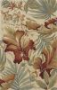 3' X 5' Ivory Green And Red Wool Tropical Botanical Hand Tufted Area Rug