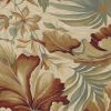 5' X 8' Ivory Green And Red Wool Tropical Botanical Hand Tufted Area Rug