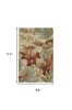 8' X 10' Ivory Green And Red Wool Tropical Botanical Hand Tufted Area Rug