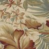 9' X 12' Ivory Green And Red Wool Tropical Botanical Hand Tufted Area Rug