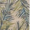 9' X 12' Ivory Blue And Green Wool Tropical Botanical Hand Tufted Area Rug