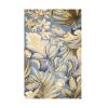 3' X 5' Blue Beige And Green Wool Tropical Botanical Hand Tufted Area Rug