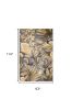 8' X 10' Blue Beige And Green Wool Tropical Botanical Hand Tufted Area Rug