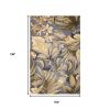 9' X 12' Blue Beige And Green Wool Tropical Botanical Hand Tufted Area Rug