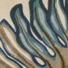 10' Brown Blue And Green Wool Tropical Botanical Hand Tufted Runner Rug