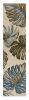 10' Brown Blue And Green Wool Tropical Botanical Hand Tufted Runner Rug