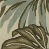 4' X 6' Brown Blue And Green Wool Tropical Botanical Hand Tufted Area Rug