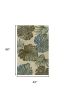 4' X 6' Brown Blue And Green Wool Tropical Botanical Hand Tufted Area Rug