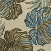 5' X 8' Brown Blue And Green Wool Tropical Botanical Hand Tufted Area Rug