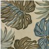 8' X 10' Brown Blue And Green Wool Tropical Botanical Hand Tufted Area Rug