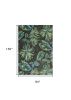 8' X 11' Gray Teal And Green Botanical Leaves Area Rug