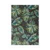 10' X 13' Gray Teal And Green Botanical Leaves Area Rug