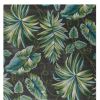 10' X 13' Gray Teal And Green Botanical Leaves Area Rug