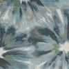 5' X 8' Teal Ivory And Gray Floral Area Rug