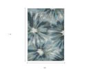 10' X 13' Teal Ivory And Gray Floral Area Rug