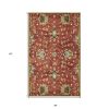 3' X 5' Rust Beige And Gray Wool Floral Medallion Hand Tufted Area Rug