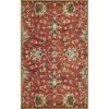 3' X 5' Rust Beige And Gray Wool Floral Medallion Hand Tufted Area Rug