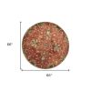 6' Rust Beige And Gray Wool Floral Medallion Hand Tufted Round Rug