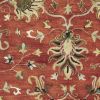 5' X 8' Rust Beige And Gray Wool Floral Medallion Hand Tufted Area Rug