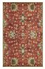 5' X 8' Rust Beige And Gray Wool Floral Medallion Hand Tufted Area Rug