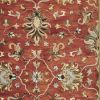 5' X 8' Rust Beige And Gray Wool Floral Medallion Hand Tufted Area Rug